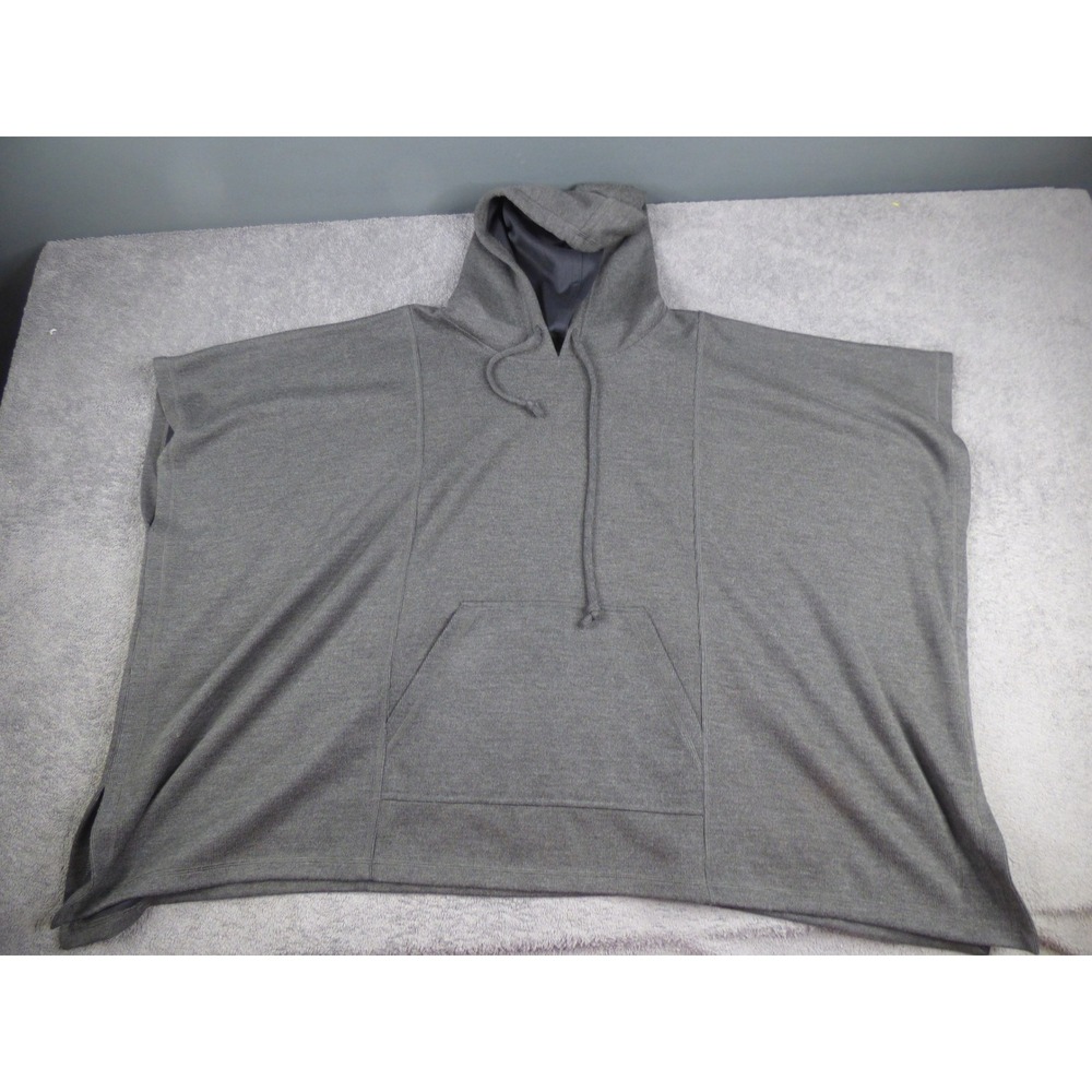Tommy Bahama Mens Gray Hooded Poncho Pullover Kangaroo Pocket L/XL